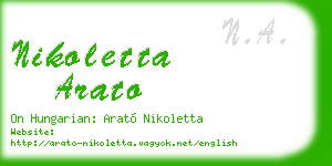 nikoletta arato business card